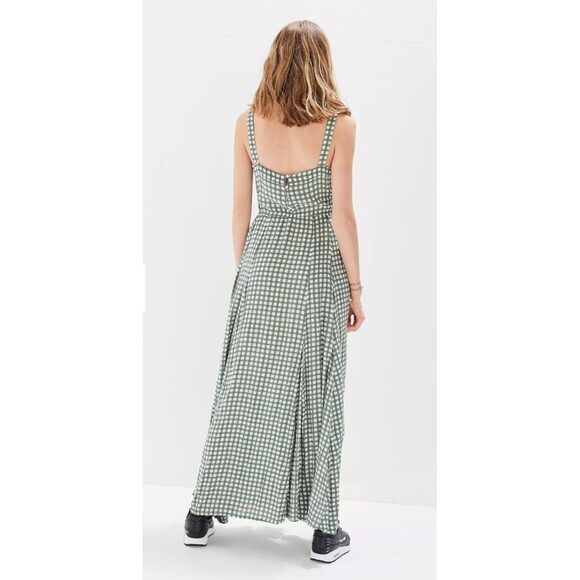 Auguste The Label Orange Gingham Paneled Maxi Dress sz 4 Prairie Cottagecore - Picture 3 of 10